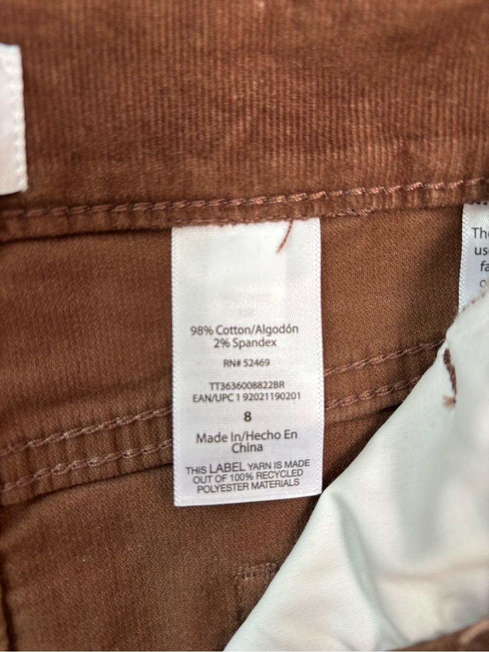 NWOT Brown Corduroy High-Rise Mini Skirt size 8 - Picture 6 of 6